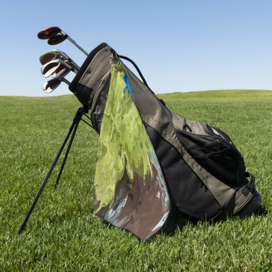 ライムグリーン、ブルー、ブラウン油 ゴルフタオル (グリーン)