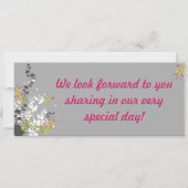 ライムグリーン/ホットピーボーディングパスウェディング招待状 招待状 (裏面)