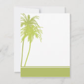 ライムグリーン&ホワイトトロピカルパームズ招待状RSVP 出欠カード (裏面)
