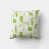 ライムグリーン&ホワイト抽象芸術デコールピロー クッション (裏面)