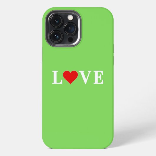 ライムグリーン ラブ モダン iPhoneケース (裏面)