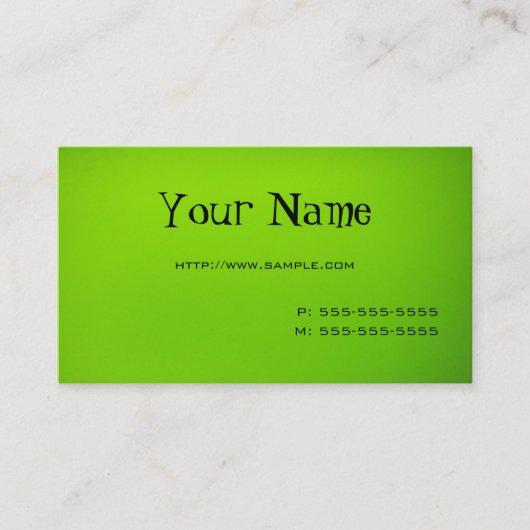 ライムグリーン 名刺 (正面)