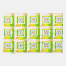 ライムグリーン 黄色 青 ピンク 3D 立体スクエアデザイン
