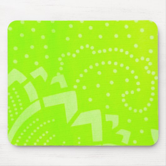 ライムグリーンgeomentricドットストライプグラフィックパターン マウスパッド (正面)