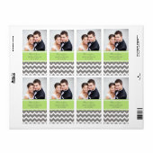 ライムグレーシェブロン写真ウェディングラベル ラベル (フルシート)