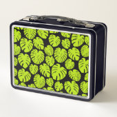 ライムグ葉ローンとブラックのモンステラの メタルランチボックス (裏面)