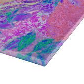 ライムサイケデリックグトリップ（幻覚体験）のようなグリーンとパープルハイビスカス カッティングボード (角)