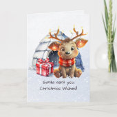 ライムサンタストナカイ北欧の詩キッズクリスマス シーズンカード (正面)
