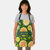 ライムシトラスグリーン水の色のパターン エプロン (インサイチュ)