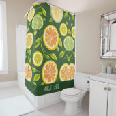 ライムシトラスグリーン水の色のパターン シャワーカーテン (インサイチュ)