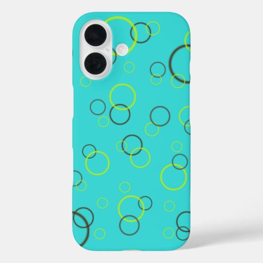 ライムシンプルとターコイズパターンの茶色の円 Case-Mate iPhoneケース (裏面)