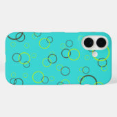 ライムシンプルとターコイズパターンの茶色の円 Case-Mate iPhoneケース (裏面 (横))
