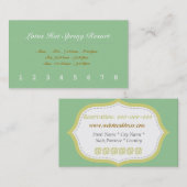 ライムシンプルグエレガント・グリーンの顧客報酬パンチ ロイヤリティカード (正面/裏面)