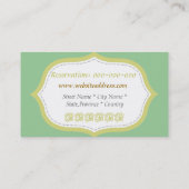 ライムシンプルグエレガント・グリーンの顧客報酬パンチ ロイヤリティカード (裏面)