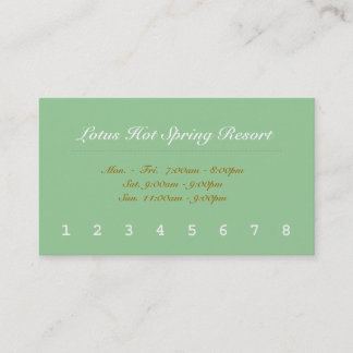 ライムシンプルグエレガント・グリーンの顧客報酬パンチ ロイヤリティカード