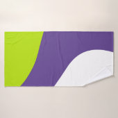 ライムシンプルグリーンと紫の波 バスタオル (バスタオル)