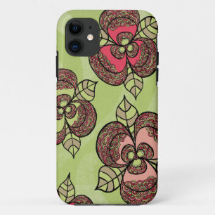 ライムスカーレットフローラレディースウォメンズアート iPhone 11 ケース