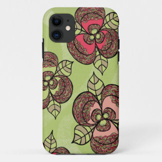 ライムスカーレットフローラレディースウォメンズアート iPhone 11 ケース