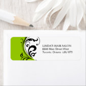 ライムスタイリッシュグリーン差出人住所ラベル ラベル (インサイチュ)