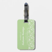 ライムスタイリッシュグリーン熱帯ガーリー春の花 ラゲッジタグ (裏面縦)
