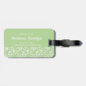 ライムスタイリッシュグリーン熱帯ガーリー春の花 ラゲッジタグ (裏面横)