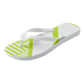 ライムストライプグリーンとホワイトの三角形 ビーチサンダル (アングル)