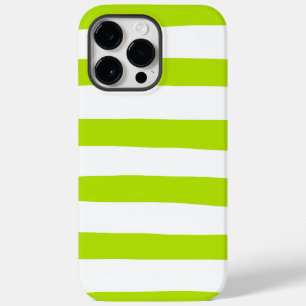 ライムストライプグリーンとホワイトの不均等な Case-Mate iPhone 14 PRO MAXケース