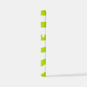 ライムストライプグリーンとホワイトの不均等な iPhoneケース (右側面)