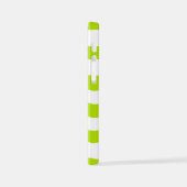 ライムストライプグリーンとホワイトの不均等な iPhoneケース (左側面)