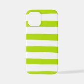 ライムストライプグリーンとホワイトの不均等な iPhoneケース (裏面)