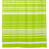 ライムストライプグリーンとホワイトの複合 シャワーカーテン (正面)