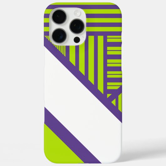 ライムストライプグリーンと紫の三角形の三角形 Case-Mate iPhoneケース (裏面)