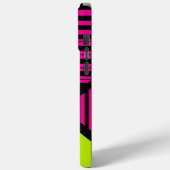 ライムストライプグリーン、ホットピンク、ブラックの三角形 Case-Mate iPhoneケース (裏面 / 左)