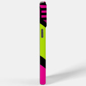 ライムストライプグリーン、ホットピンク、ブラックの三角形 Case-Mate iPhoneケース (裏面 / 右)