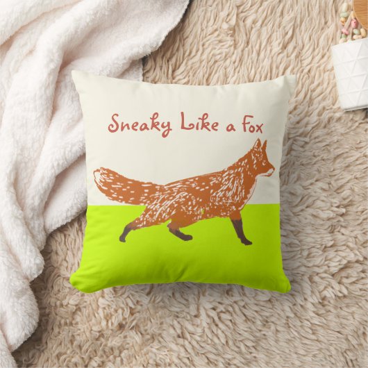 ライムスニーキーのようなキツネキツネ枕 クッション (ブランケット)