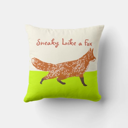 ライムスニーキーのようなキツネキツネ枕 クッション (裏面)