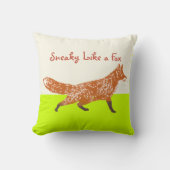 ライムスニーキーのようなキツネキツネ枕 クッション (正面)