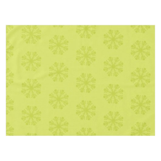 ライムスノーフレークスオンライムクリスマステーブルクロス テーブルクロス (正面(横))
