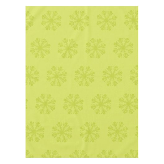 ライムスノーフレークスオンライムクリスマステーブルクロス テーブルクロス (正面)