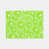 ライムスライスのパターン フリースブランケット (正面(横))