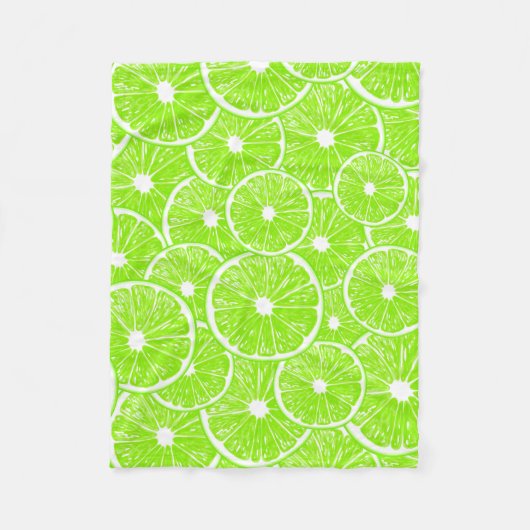 ライムスライスのパターン フリースブランケット (正面)
