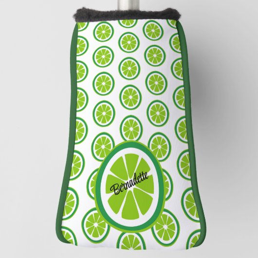 ライムスライスを白かんきつ夏パーソナライズされた ゴルフヘッドカバー (回転90)