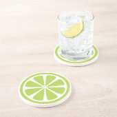 ライムスライスグリーンラウンドサンドストーンコースター コースター (側面)