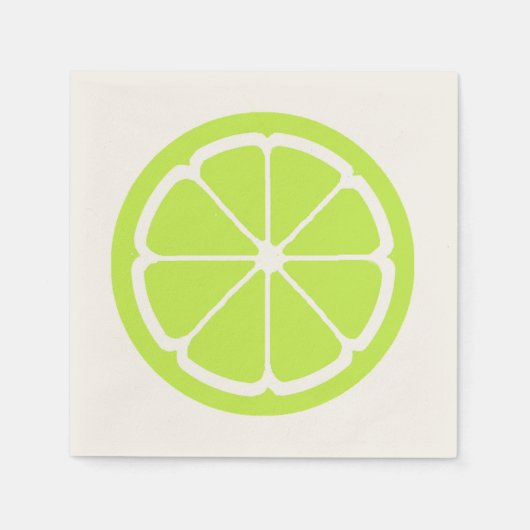 ライムスライスバイシャロンシャーペ スタンダードカクテルナプキン (正面)