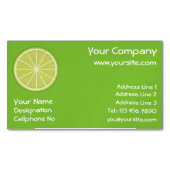 ライムスライス型名刺マグネット マグネット名刺 (正面)
