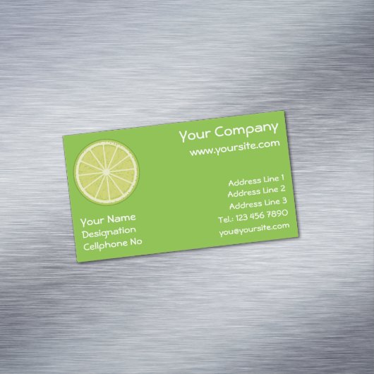 ライムスライス型名刺マグネット マグネット名刺 (インサイチュ)