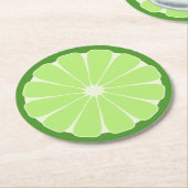 ライムスライス紙コースター ラウンドペーパーコースター (アングル)