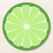 ライムスライス紙コースター ラウンドペーパーコースター (正面)