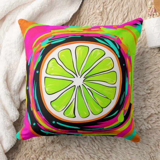 ライムスライス ポップアート クッション (ブランケット)