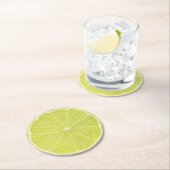 ライムスライス ラウンドペーパーコースター (インサイチュ)